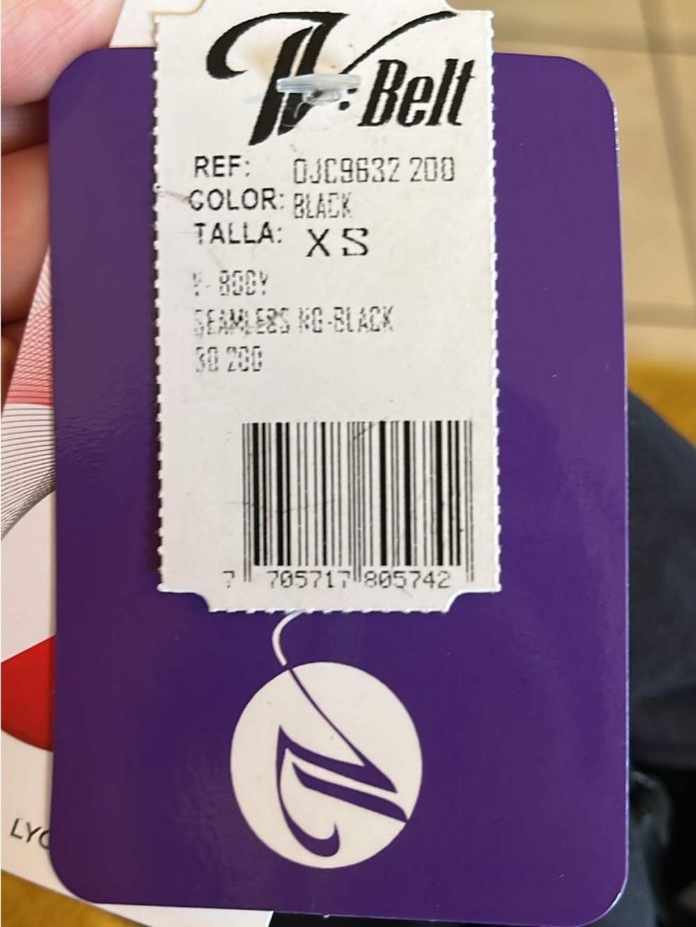 V-Belt Tag with Black Color Label